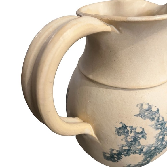 Vintage Elizabeth Roman Vermont Pottery Spongeware Pitcher - Picture 5 of 11
